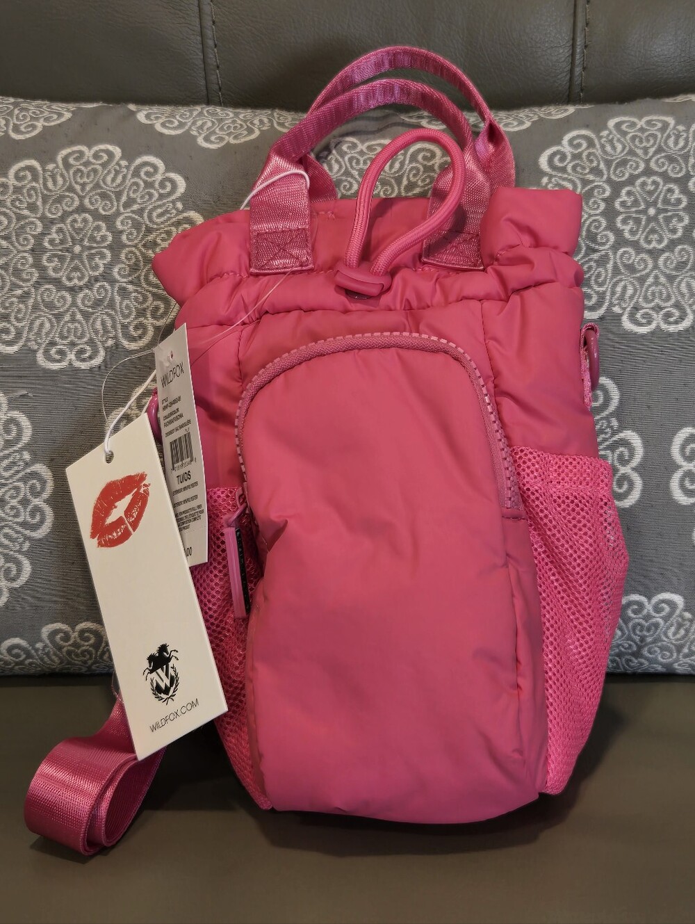 Wildfox Fuschia Quilted Nylon Women's Crossbody Tote NWT